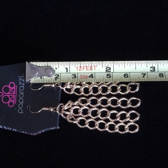 Buy 2 Get 1 Paparazzi Gold Tone Chain Link Dangle Earrings - Picture 6 of 7